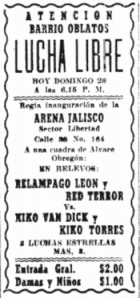 source: http://www.thecubsfan.com/cmll/images/cards/19560129arenajalisco.PNG