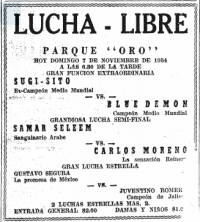 source: http://www.thecubsfan.com/cmll/images/cards/19541107parqueoro.PNG