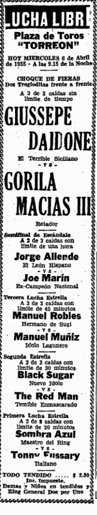 source: http://www.luchadb.com/images/cards/1950Laguna/19550406plaza.png
