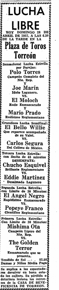 source: http://www.luchadb.com/images/cards/1950Laguna/19570428plaza.png