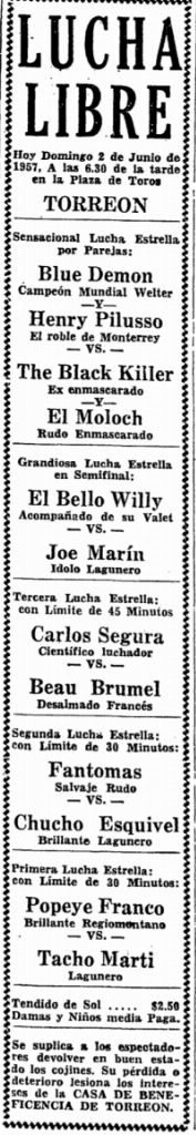 source: http://www.luchadb.com/images/cards/1950Laguna/19570602plaza.png