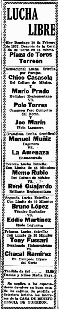 source: http://www.luchadb.com/images/cards/1950Laguna/19570210plaza.png